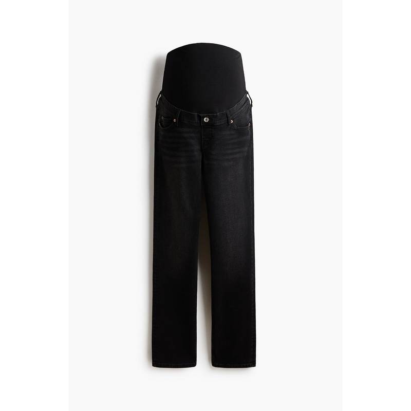 H&M Women Black Mama Slim Straight High Waist Jeans (L)