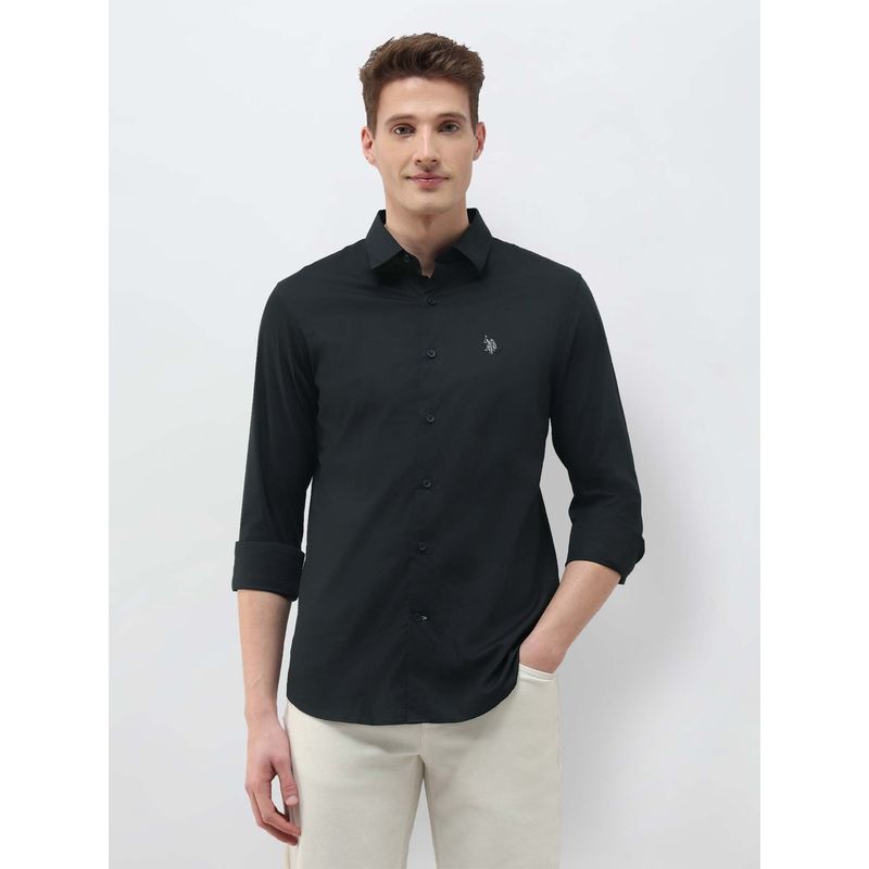 U.S. Polo Assn. Denim Co. Men's Black Poplin Shirt (42)