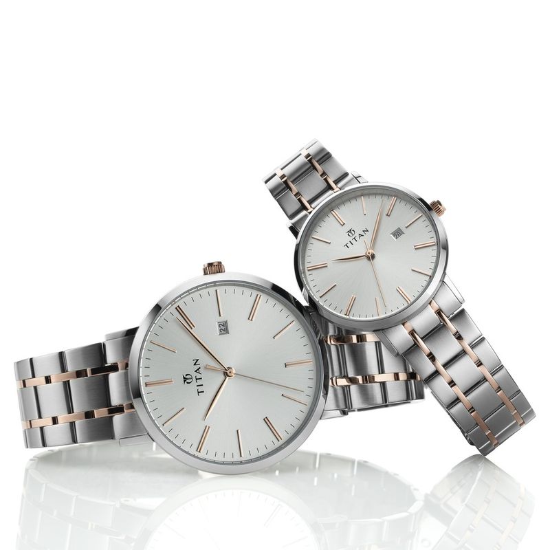 Silver watch titan cheap