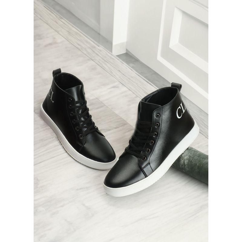 Carlton London Mens Black Color Solid Sneakers (EURO 43)