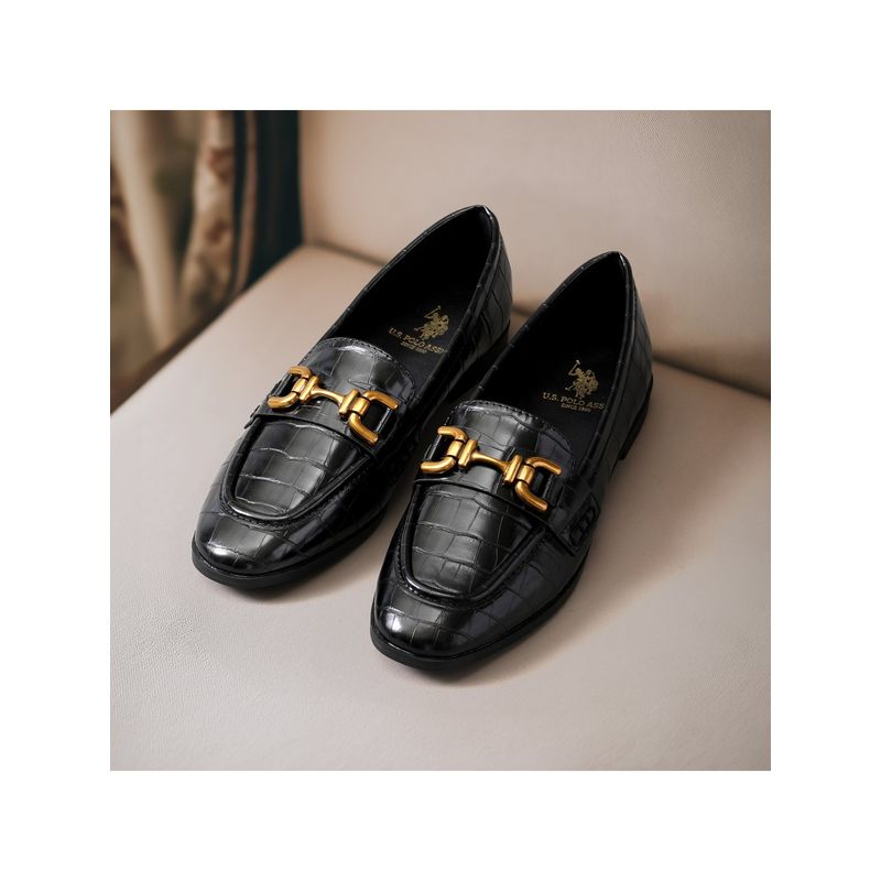 U.S. POLO ASSN. Women Luna Black Loafers (UK 3)