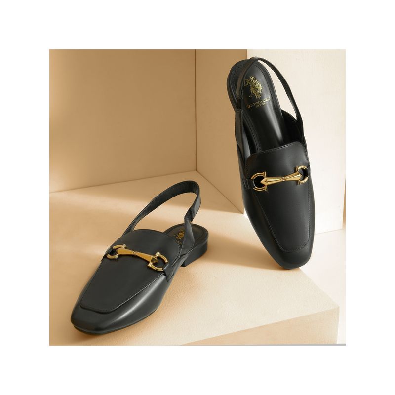 U.S. POLO ASSN. Women Amalia Black Mules (UK 3)