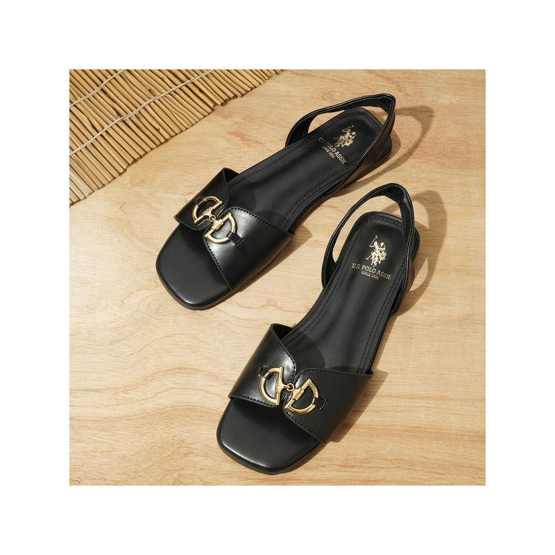 U.S. POLO ASSN. Women Chiara Black Flats (UK 4)