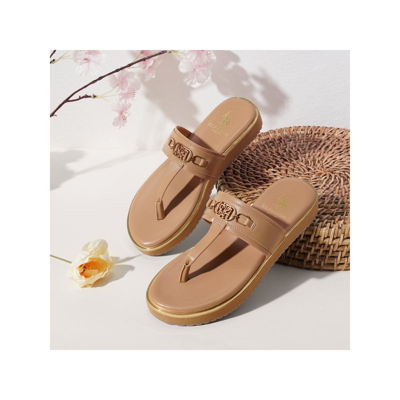 U.S. POLO ASSN. Women Matilde Nude Eva Sandals (UK 3)