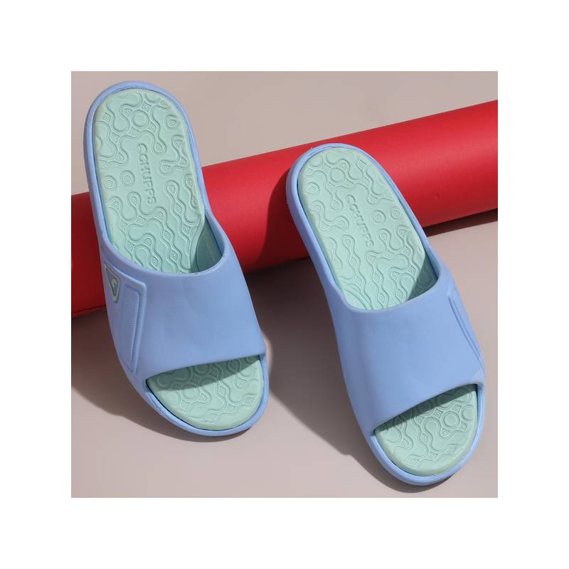 Chupps Women Nova Ergonomic Support Sliders - Sky Blue Lime (UK 6)