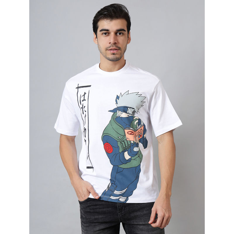 Free Authority Official Naruto Character Kakashi Printed Oversized T-shirt For Men (S)