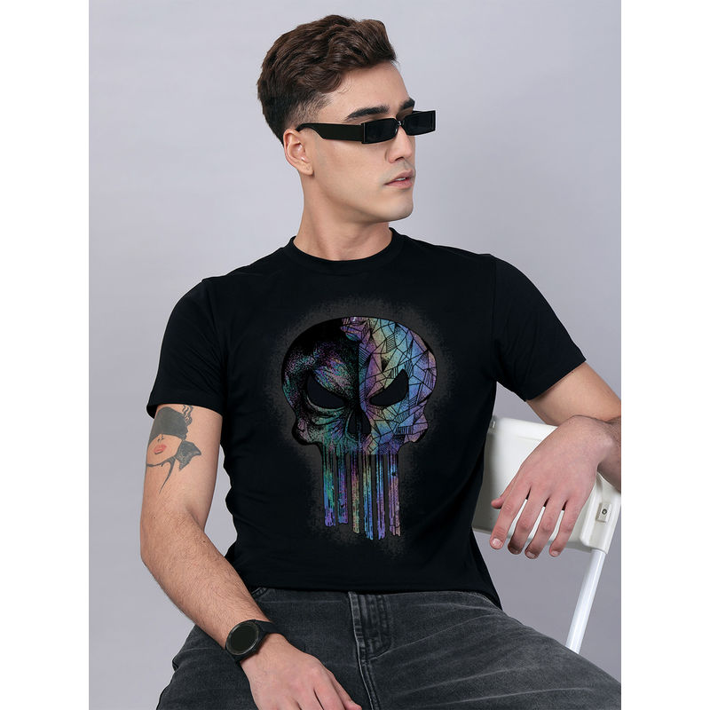 Free Authority Official Punisher Printed Regular Fit T-shirt For Men (M)