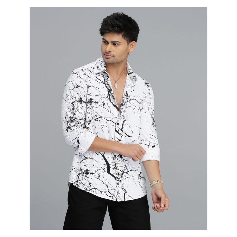 ROOKIES Men White Nylon Casual Shirt (XL)