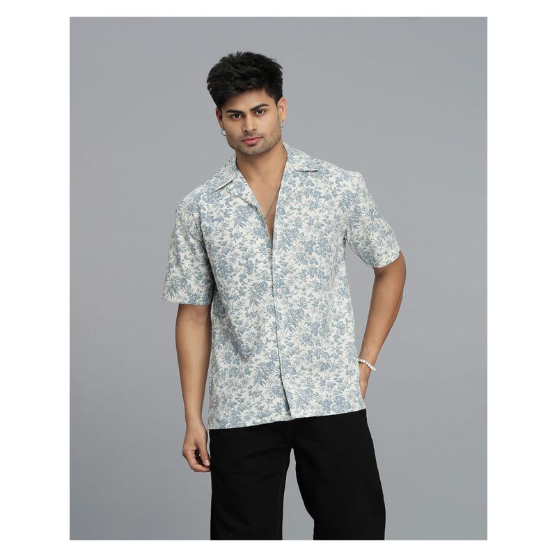ROOKIES Men Blue Polyester Casual Shirt (S)