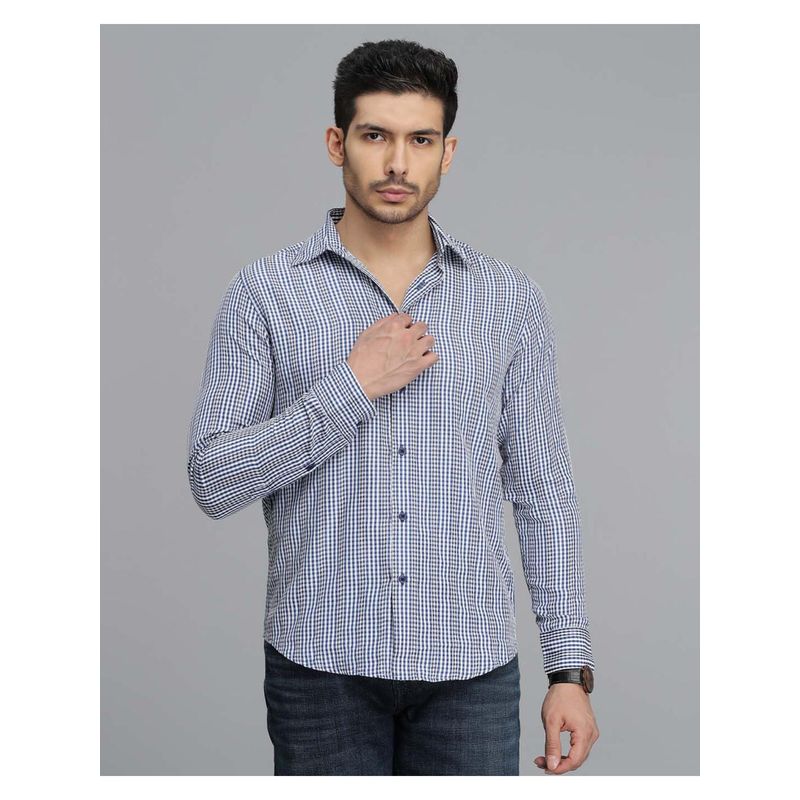 ROOKIES Men Blue Polyester Casual Shirt (S)