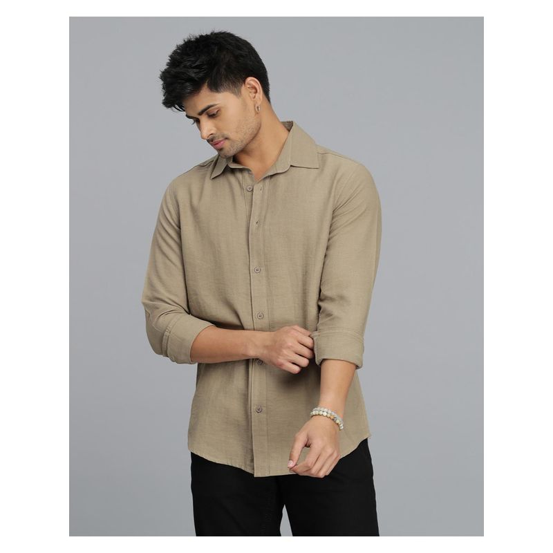 ROOKIES Men Brown Viscose Rayon Formal Shirt (S)