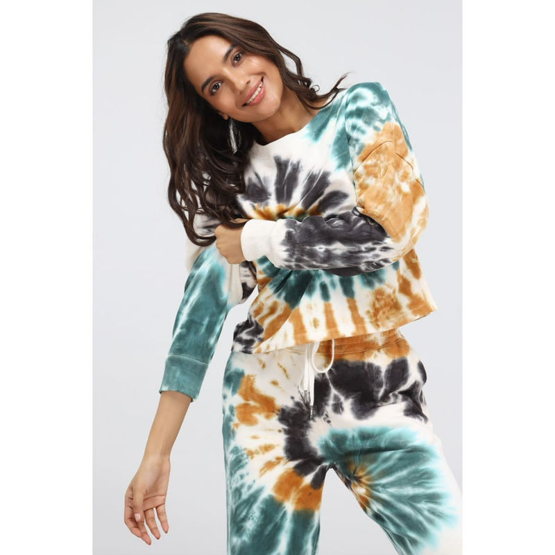 NeceSera Tie & Dye Terry Travel Sweatshirt - Multi-Color (S)