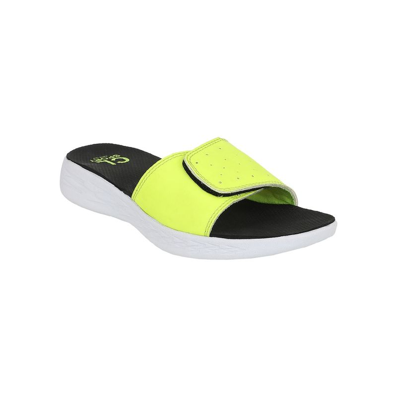Carlton London Neon-Black Women Solid Plain Sliders (EURO 36)