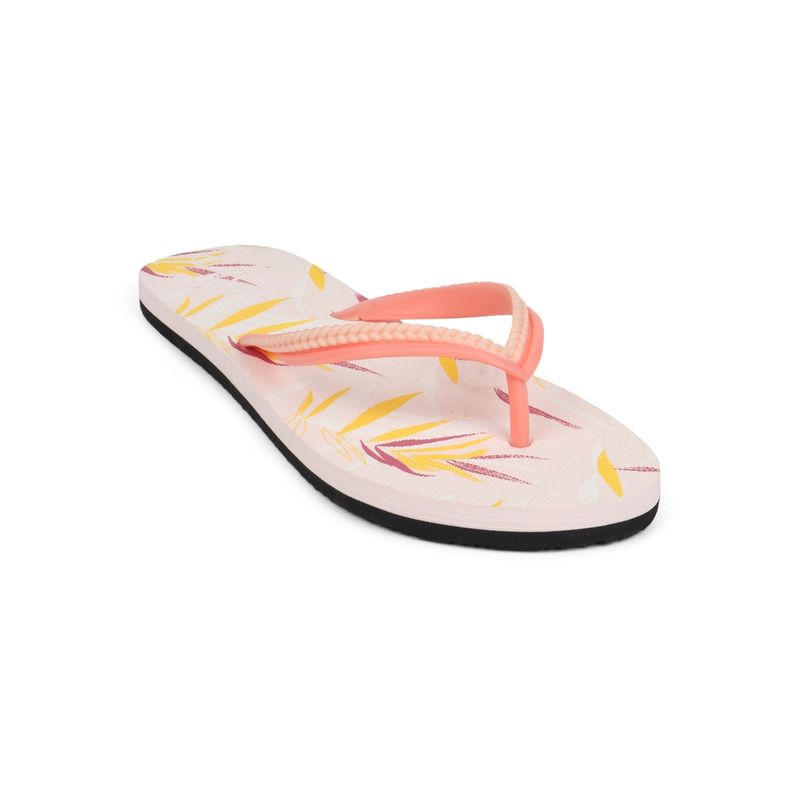 Carlton London Peach Women Printed Flipflops (EURO 36)