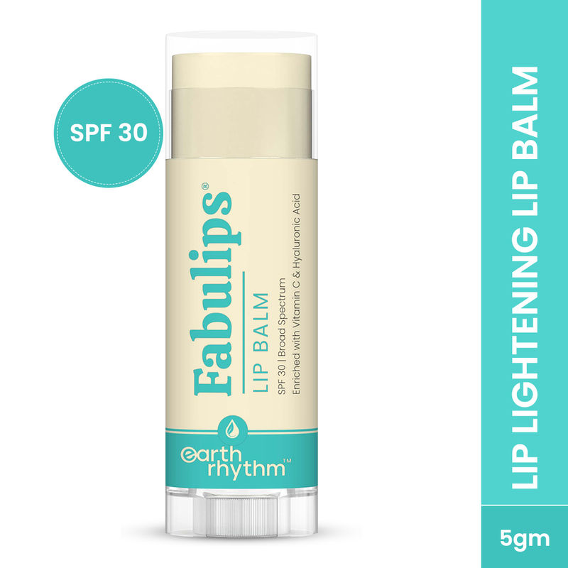 Earth Rhythm Fabulips Lip Balm SPF 30 with Vit C & Hyaluronic Acid for Dark, Dry, Pigmented Lips