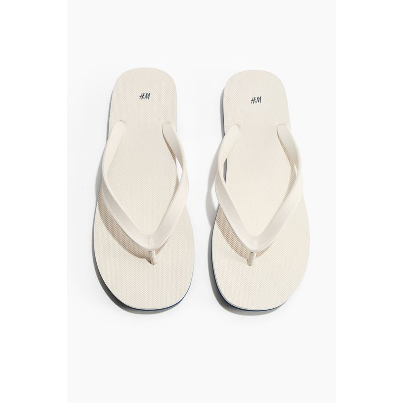 H&M Men White Rubber Flip Flops (9-9.5)