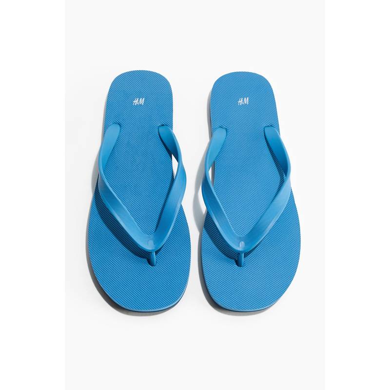 H&M Men Blue Rubber Flip Flops (7.5-8)