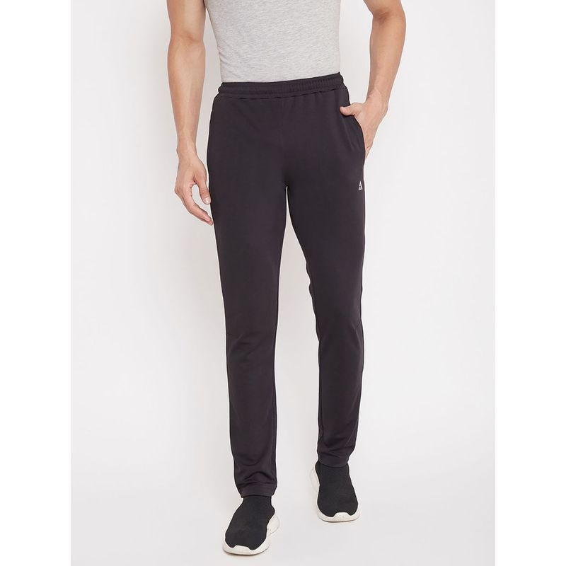 Athlisis Men Black Solid Slim Fit Workout Track Pants (L)