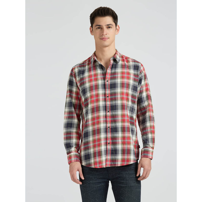 Pepe Jeans Multi Color Checks Full Sleeve Shirt (L)