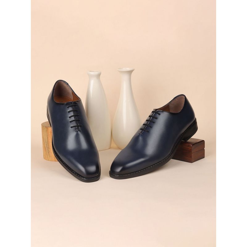 Louis Stitch Men Federal Blue Formal Wholecut Lace-Up Derby Shoes (UK 10)