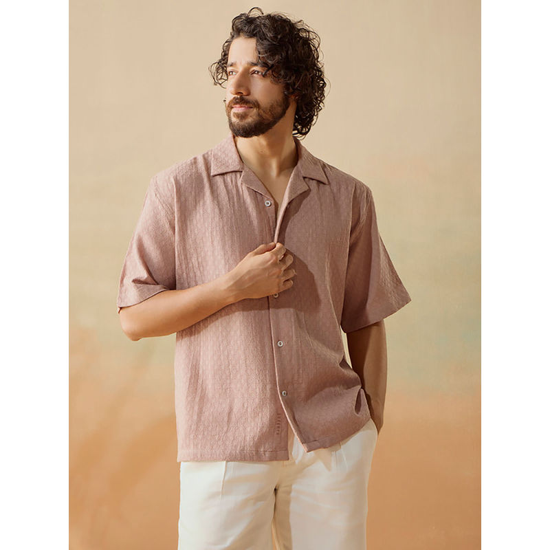 Andamen Men Brown Casual Cotton Relaxed Fit Shirt (S)