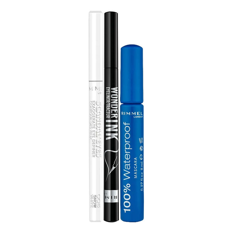 Rimmel London Combo Exaggerate Kajal Snow White, Wonder'ink Eyeliner