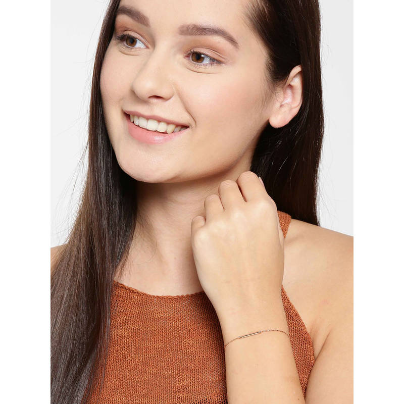 Buy Carlton London 18Kt Rose Gold Plated Charm Bracelet for Women Online