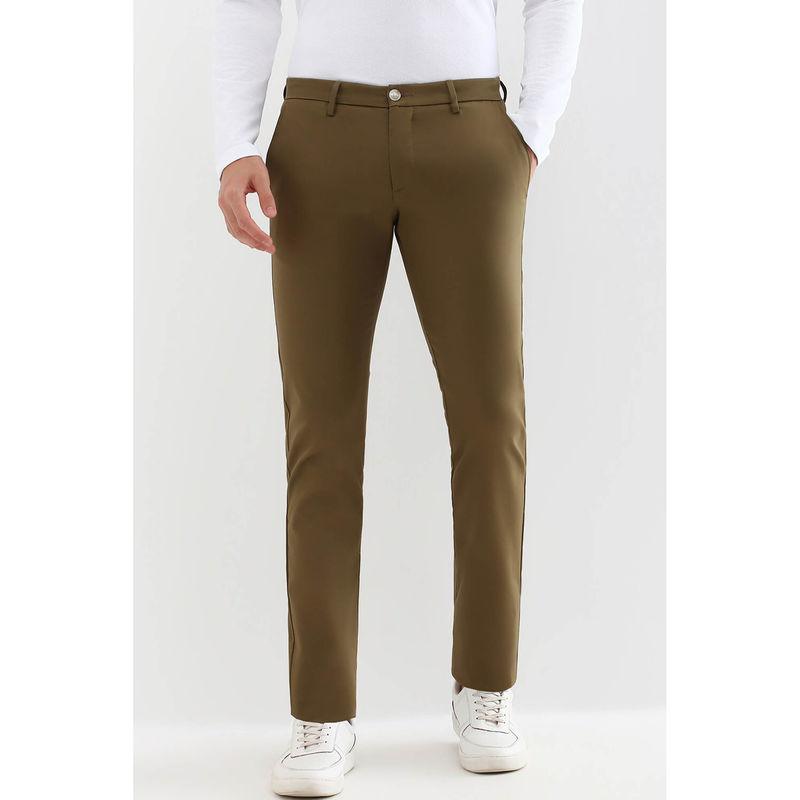 Allen Solly Men Brown Slim Fit Solid Casual Trouser (34)