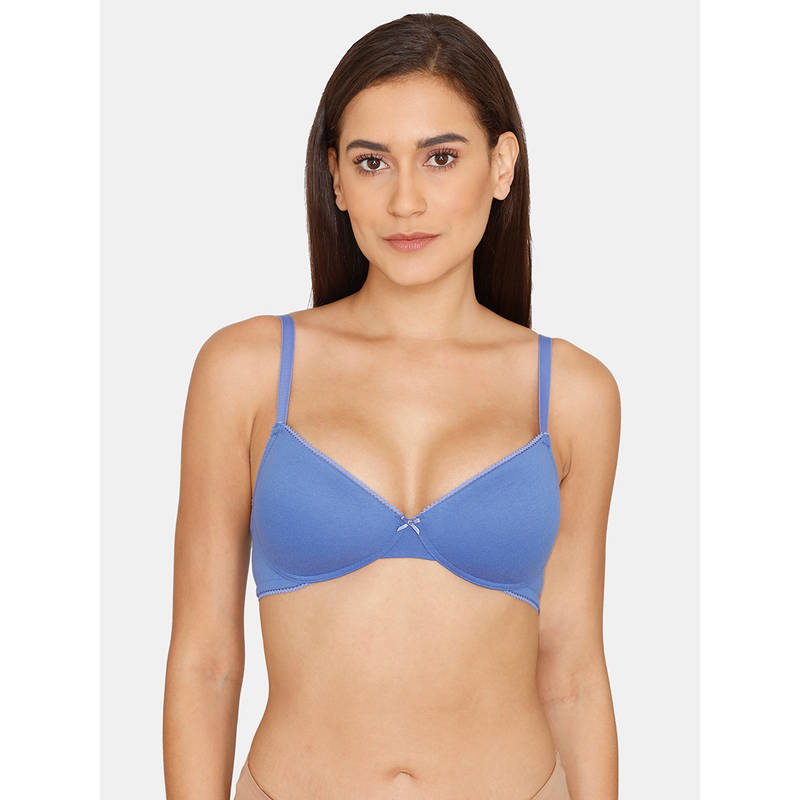Rosaline Padded Non Wired 3/4th Coverage T-Shirt Bra - Amparo Blue (32D)