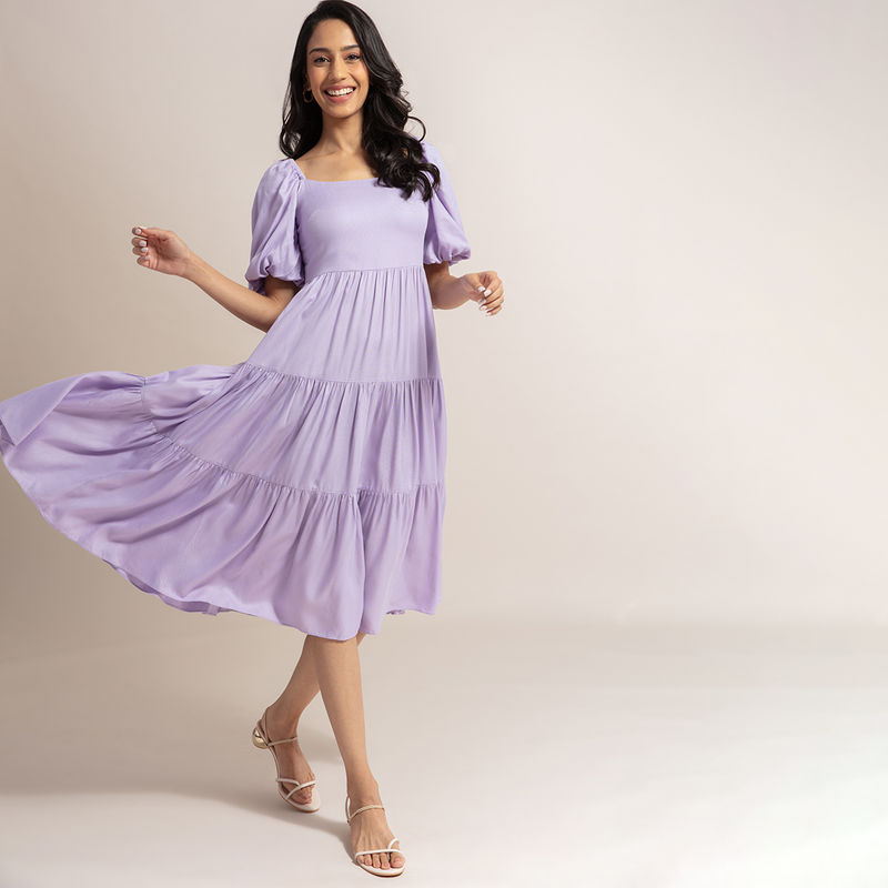 Twenty Dresses By Nykaa Fashion Lilac Summer Time Love Dress - Lavender (S)