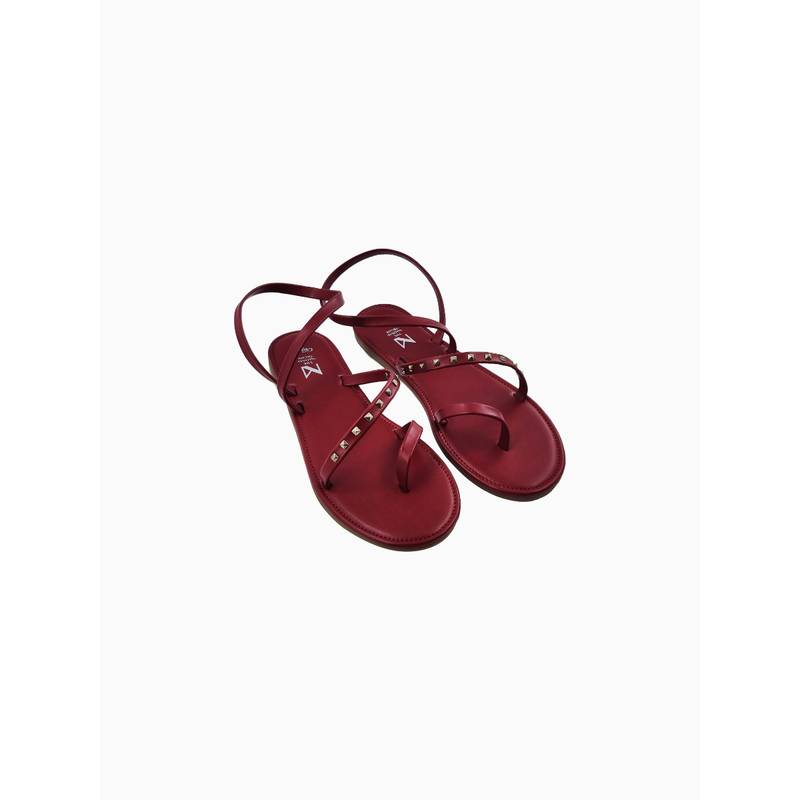 The Madras Trunk Eden Iris Maroon Sandals - EURO 38