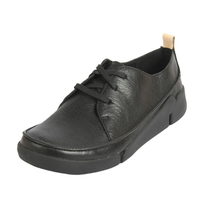 Clarks Tri Clara Black Leather Shoes - UK 3
