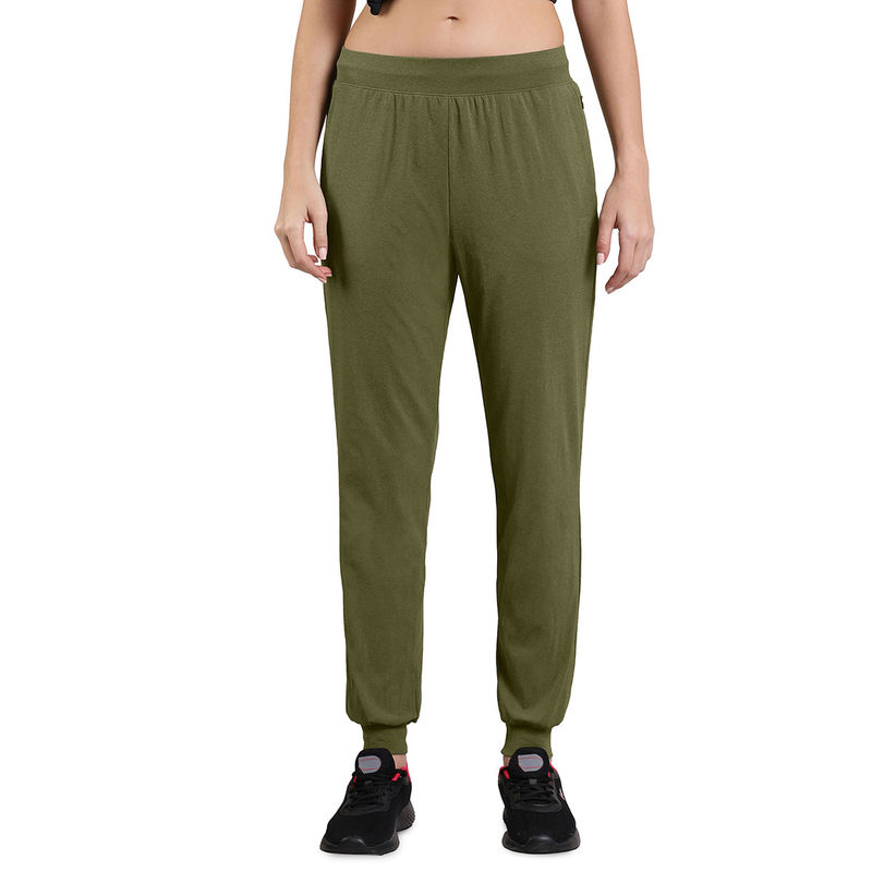 Amante Green Mid Rise Full Length Energize Flexi Joggers (S)