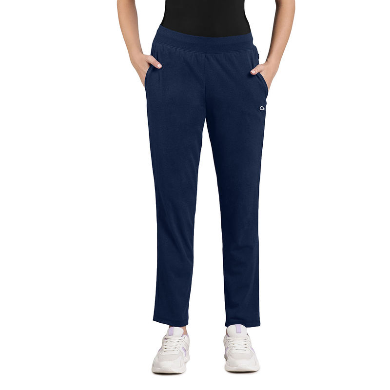 Amante Navy Blue Mid Rise Full Length Energize Flexi Track Pant (S)