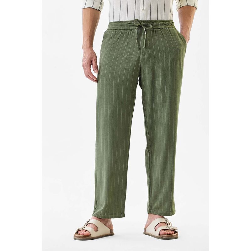 Snitch Men Green Stripes Trouser (28)
