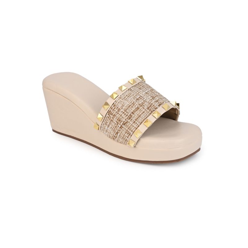 Hydes N Hues Women Cream Wedges Heels (EURO 36)