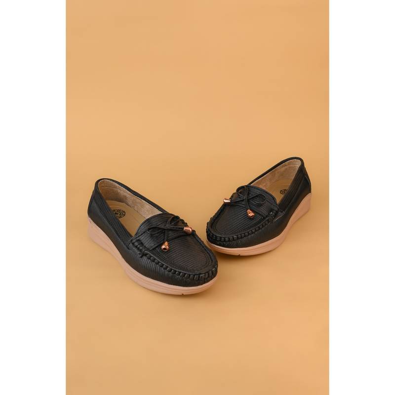 Alberto Torresi Womens Black Moccasins Stylish Round Toe Slip-On (UK 3)