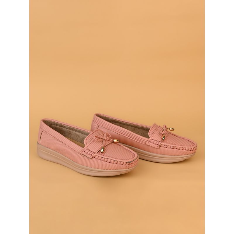 Alberto Torresi Womens Pink Moccasins Stylish Round Toe Slip-On (UK 6)