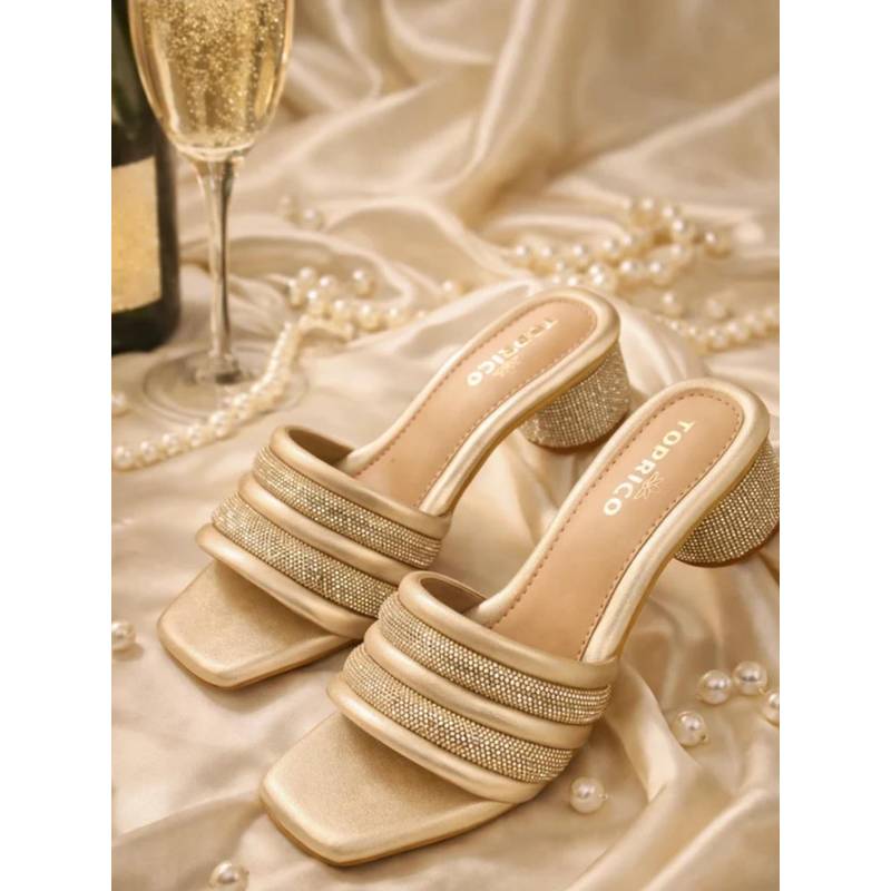 Toprico Gold Aura Sandal Heels (EURO 36)