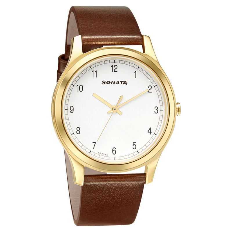 Buy Sonata Core NP7135YL01 White Dial Analog watch for Men Online