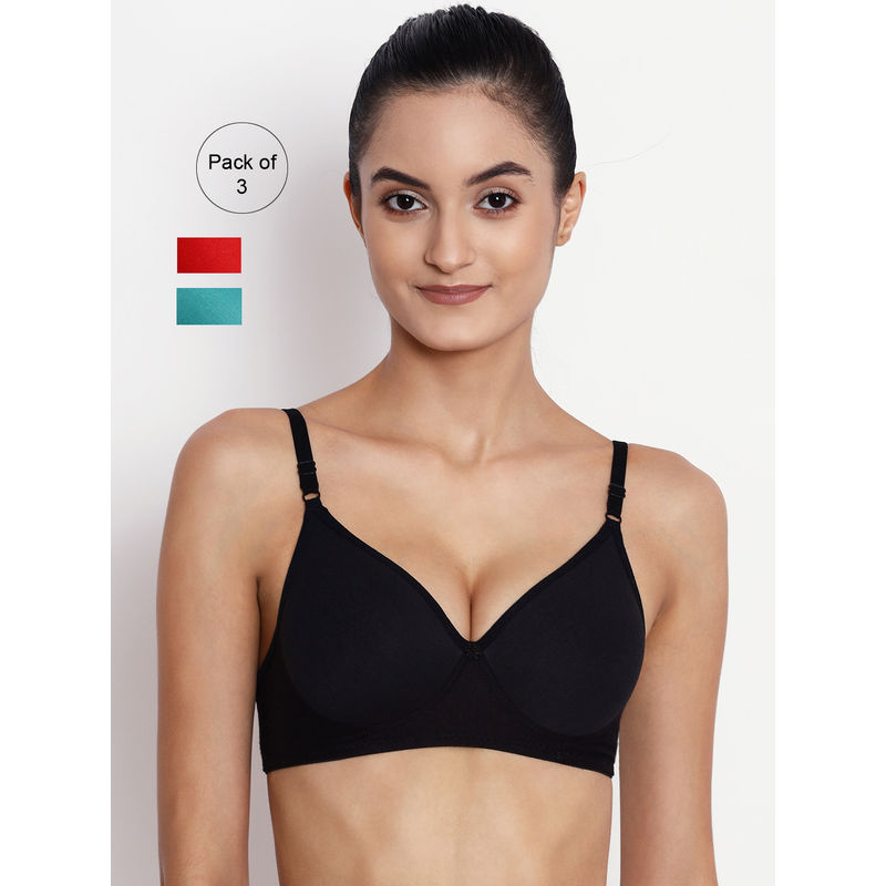 Abelino Pack Of 3 Non-wired Lightly Padded T-shirt Bras. - Multi-Color (38B)