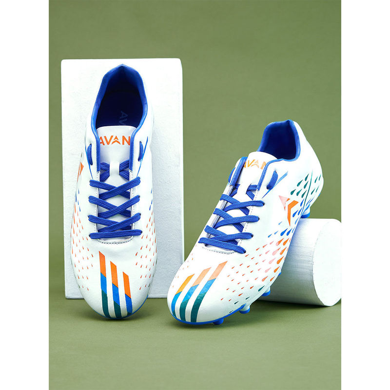 AVANT Mens Freekick Football Shoes - White & Blue (UK 8)