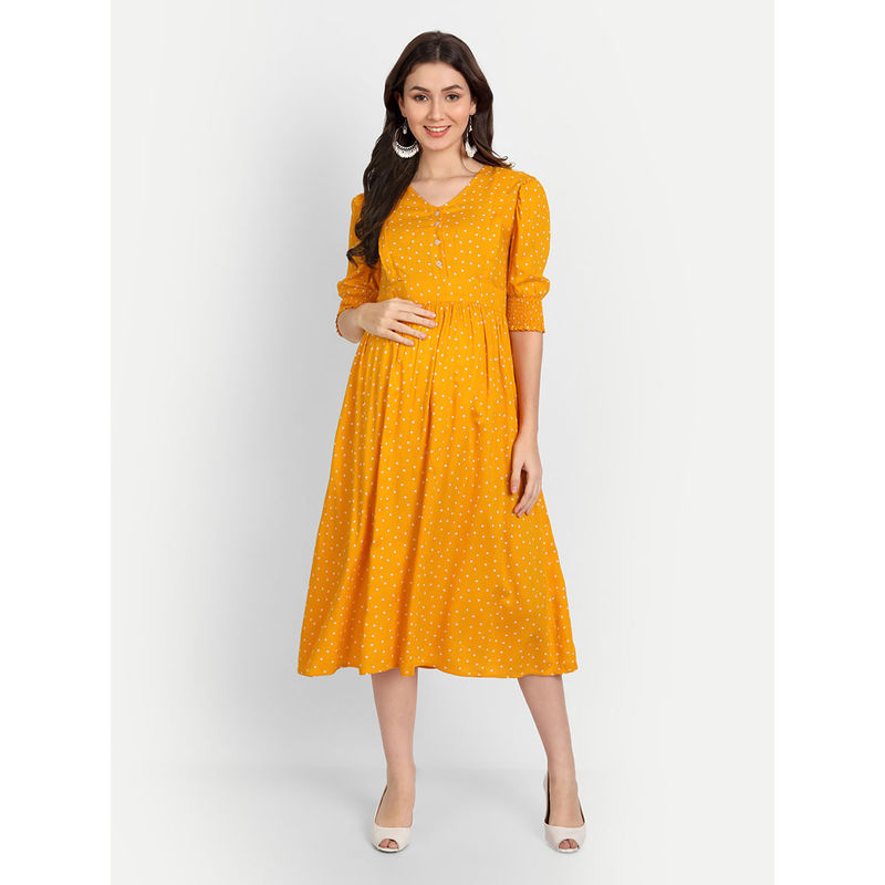 Aaruvi Ruchi Verma Yellow Maternity Dress (S)