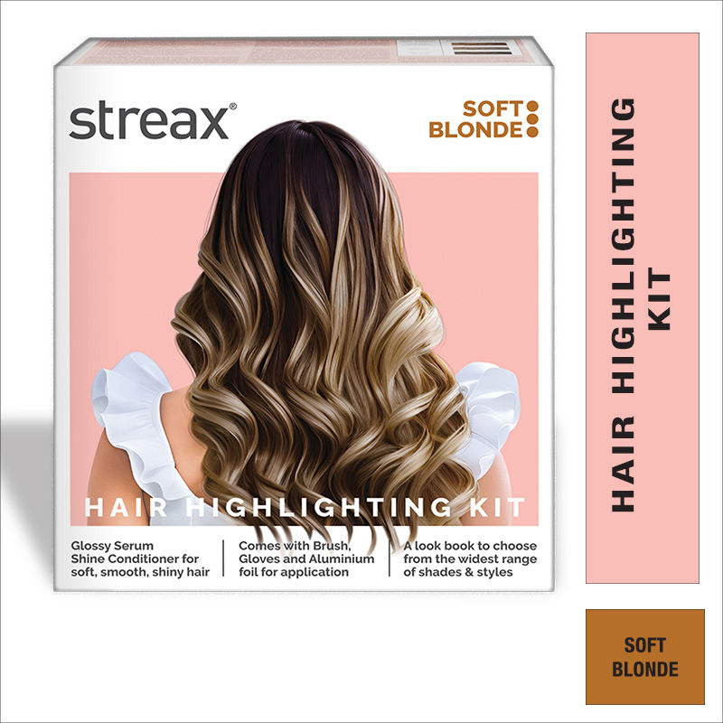 Streax Hair Colour Highlighting Kit - Rich, vibrant, DIY Application, Soft Blonde