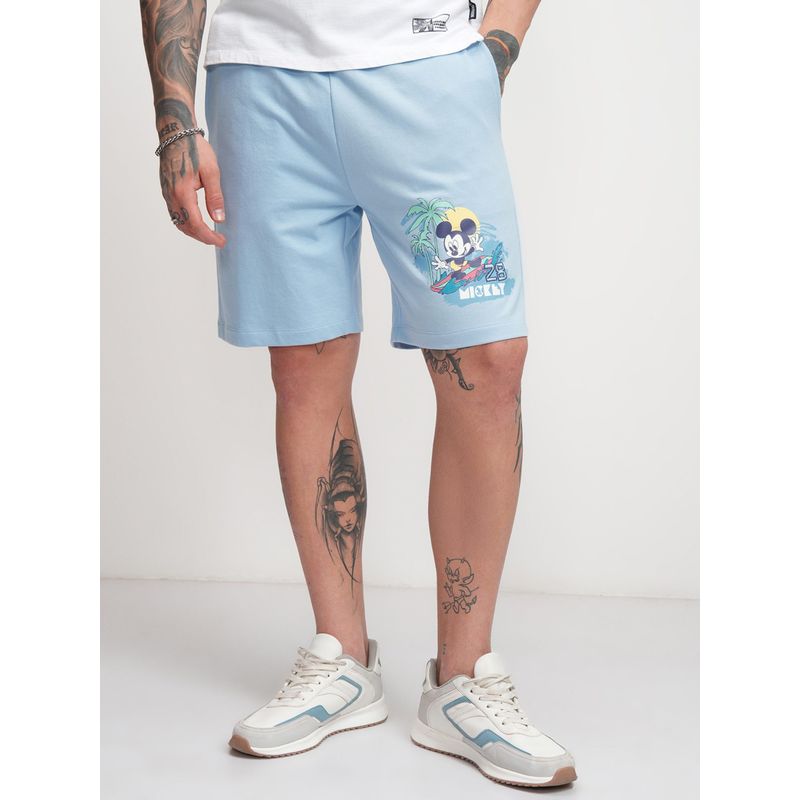 HIGHLANDER Blue Mickey Mouse Casual Shorts (30)