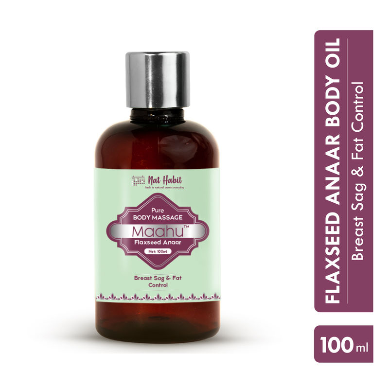 Buy Nat Habit Pure Flaxseed Anaar Maahu Body Massage Oil Online