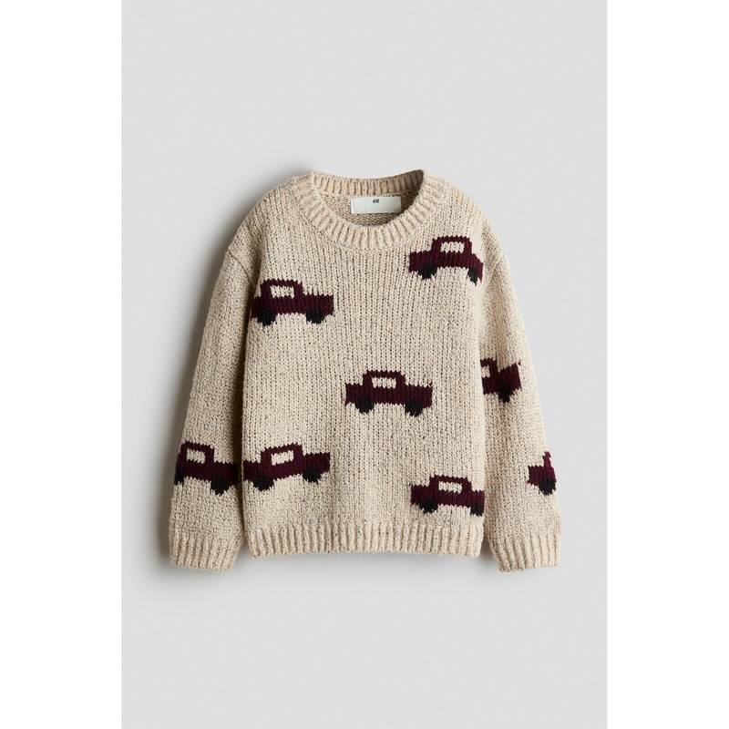 H&M Boys Beige Jacquard-Knit Jumper (1.5-2 Years)
