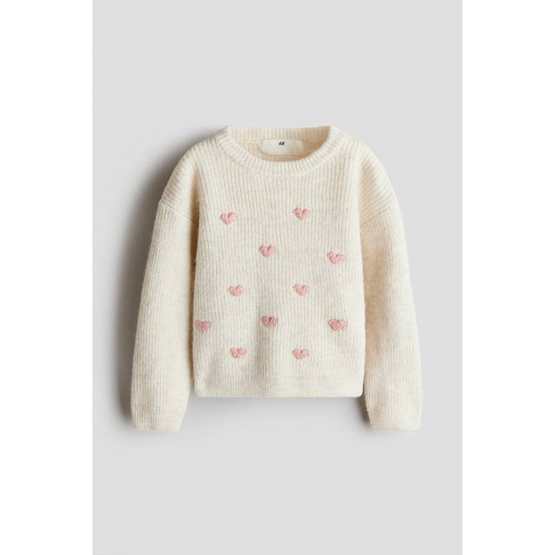 H&M Girls Beige Appliqued Jumper (1.5-2 Years)