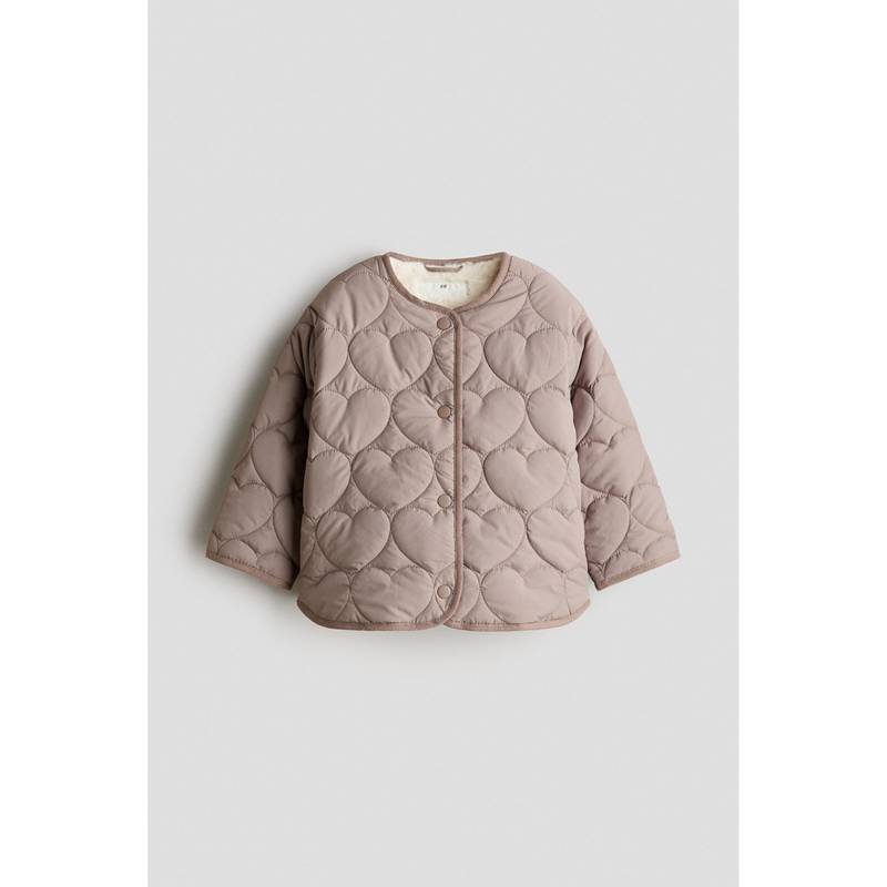 H&M Girls Mauve Pile-Lined Quilted Jacket (4-6 Years)