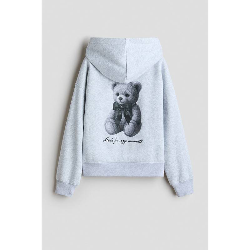 H&M Girls Grey Motif-Detail Hoodie (14 Years)